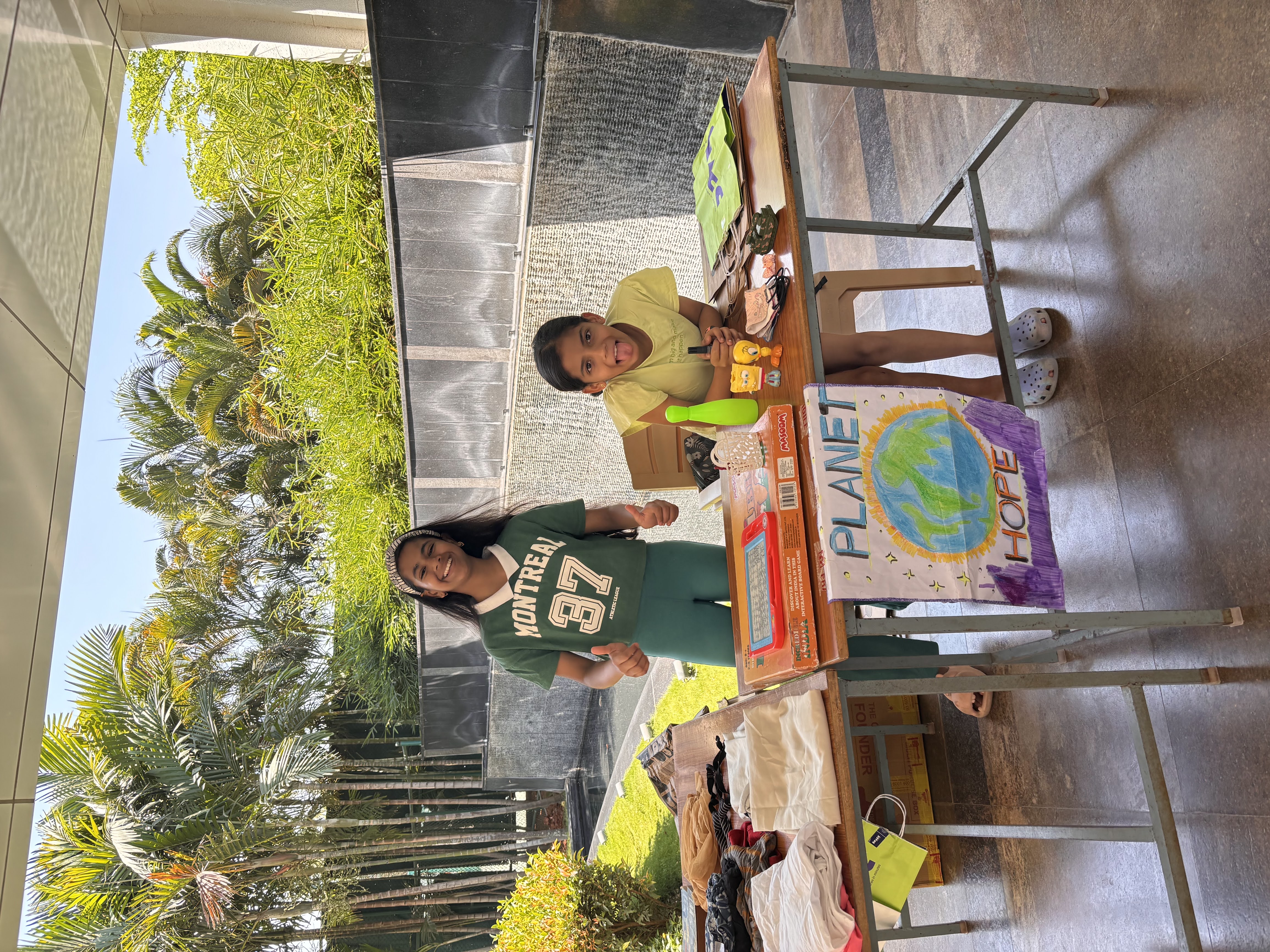 Shreya at donation table